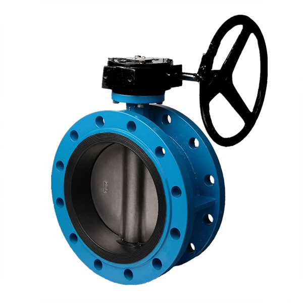 Worm Gear Ductile Iron Double Flange Butterfly Valve