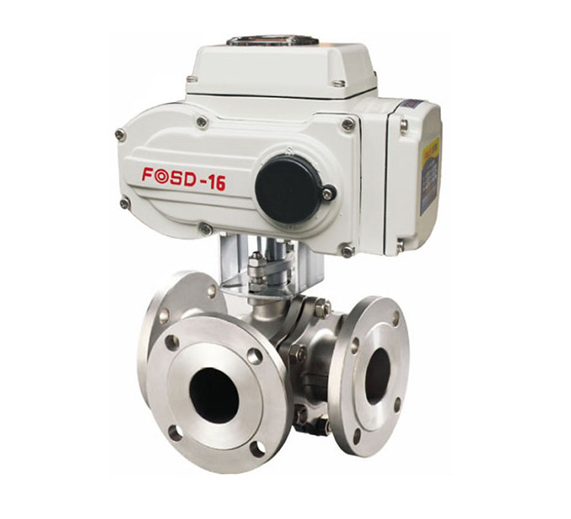 Stainless Steel Body And Ball Electric Actuator 3 Way Ball Valve