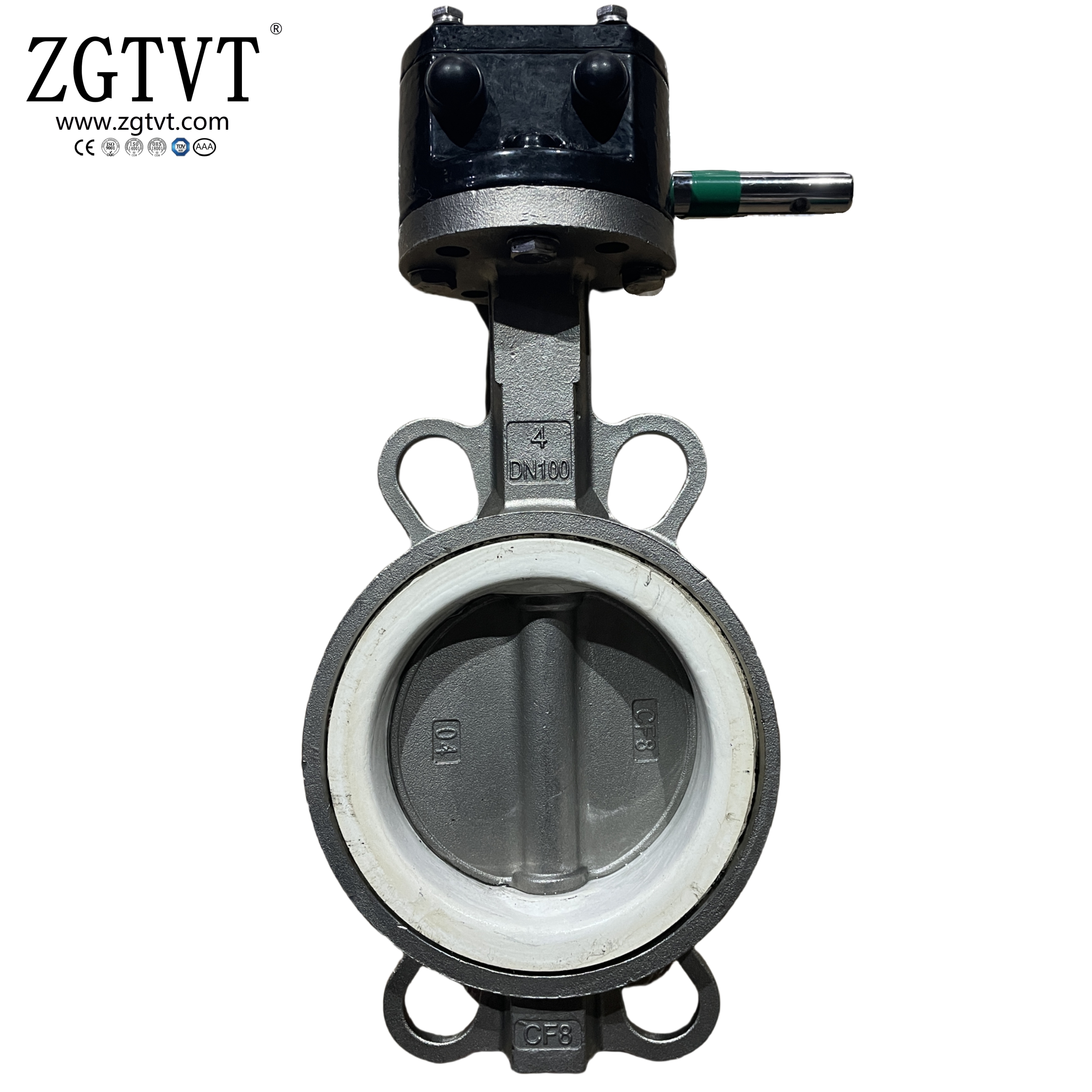 Handle/Gear Box Stainless Steel GGG50 PTFE Seal Wafer Butterfly Valve